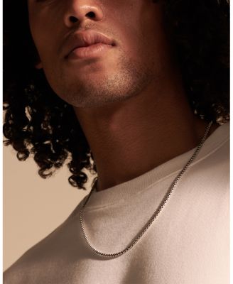 Sterling Silver Box Chain Necklace, 24"