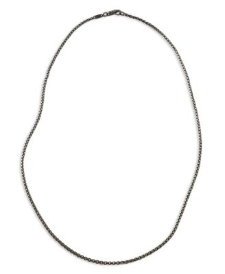Sterling Silver with Satin Matte Black Rhodium Classic Chain Necklace, 26"