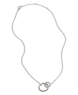 Sterling Silver Classic Chain Interlocking Circle Station Necklace, 18"