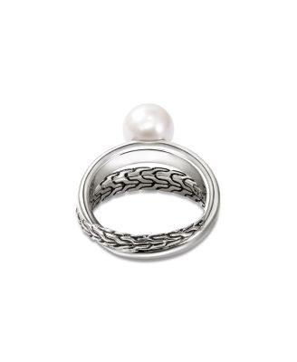 Sterling Silver JH Essentials Cultured Freshwater Pearl Crossover Statement Ring