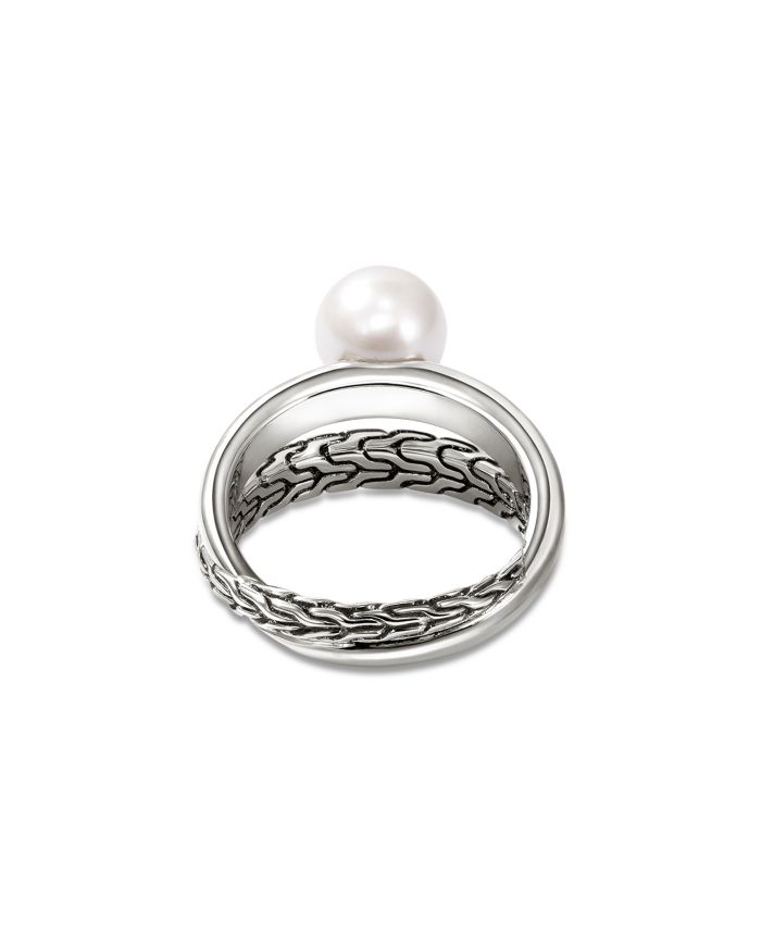 Sterling Silver JH Essentials Cultured Freshwater Pearl Crossover Statement Ring