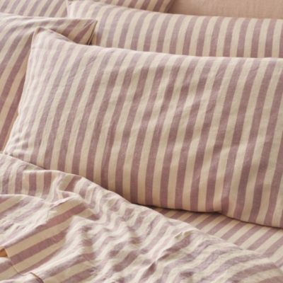 Pembroke Stripe Linen Blend Pillowcase Pair, Standard