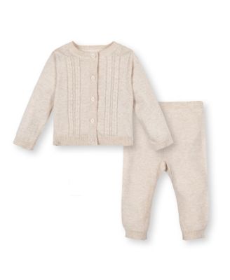 Hope & Henry - Unisex Organic Long Sleeve Cable Cardigan & Legging Sweater Set - Baby