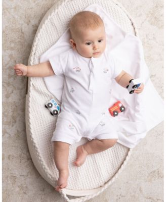 Boys' Vehicle Embroidered Cotton Shortall - Baby