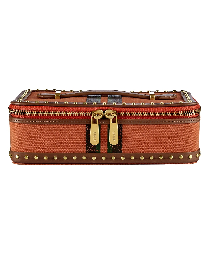 Wolf Ida Travel Zip Jewellery Case In Orange