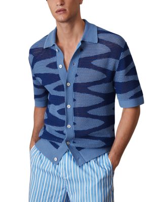 CHE Soleil Wave Jacquard Knit Short Sleeve Shirt