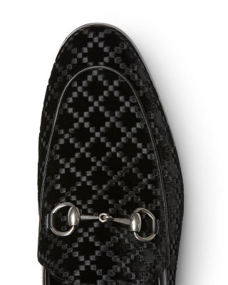 Men's Diamond Velvet Horsebit Moccasins Loafers