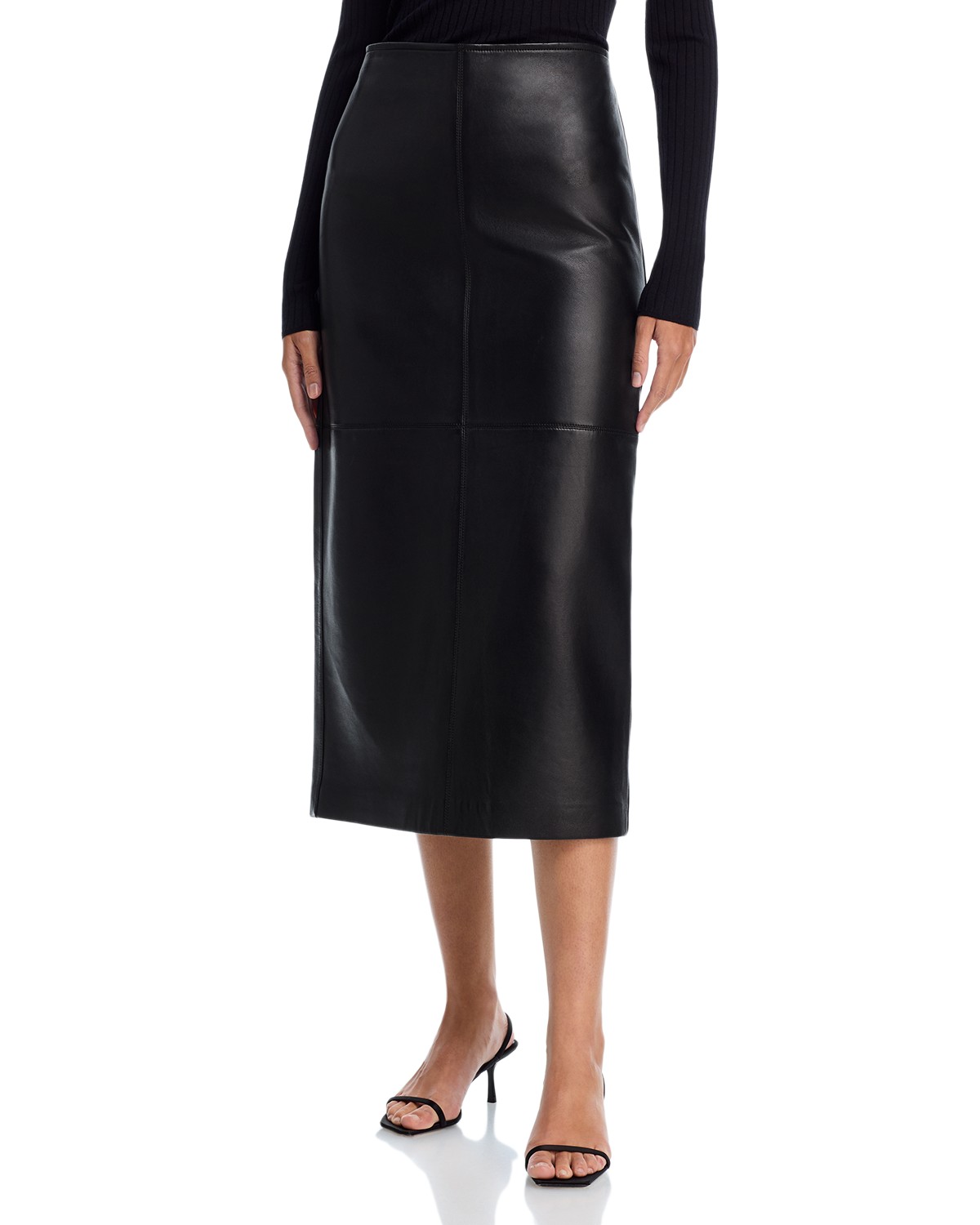 A.L.C. A. l.c. Marta Leather Midi Skirt in Black