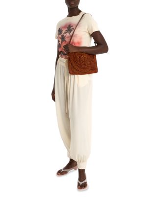 Summer Banana Raffia Flat Pouch