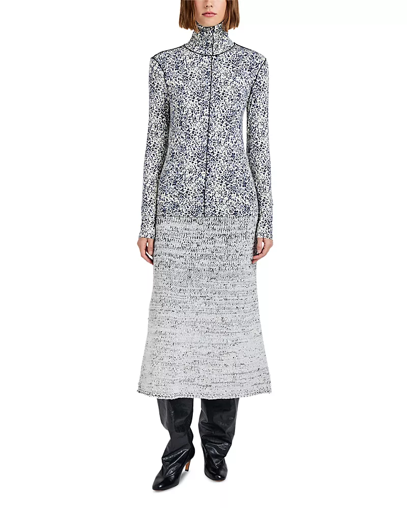 Proenza Schouler White Label Audrey Cheetah Roll Neck Top