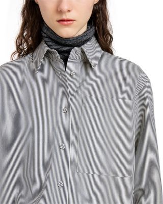 Olive Shirt in Stripe Cotton  