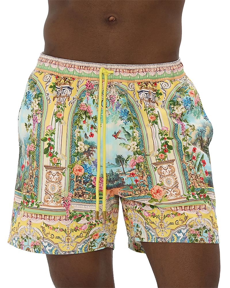 Camilla Mid Length Boardshort With Elastic Waist Tales Of Topkapi Palace In Multi