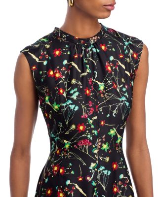 Bliss Silk Floral Chiffon Hem Dress