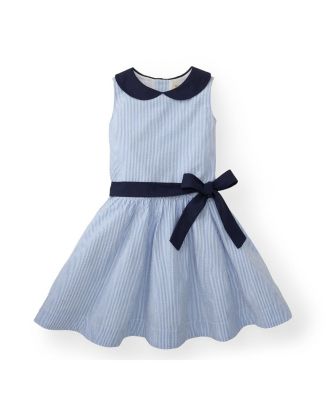 Hope & Henry - Girls' Organic Peter Pan Collar Seersucker Dress - Baby