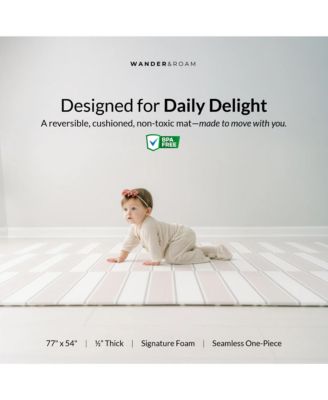  Reversible Baby Playmat - Antelope + Stripe Design – Soft, Non-Toxic Foam – Waterproof, Easy to Clean