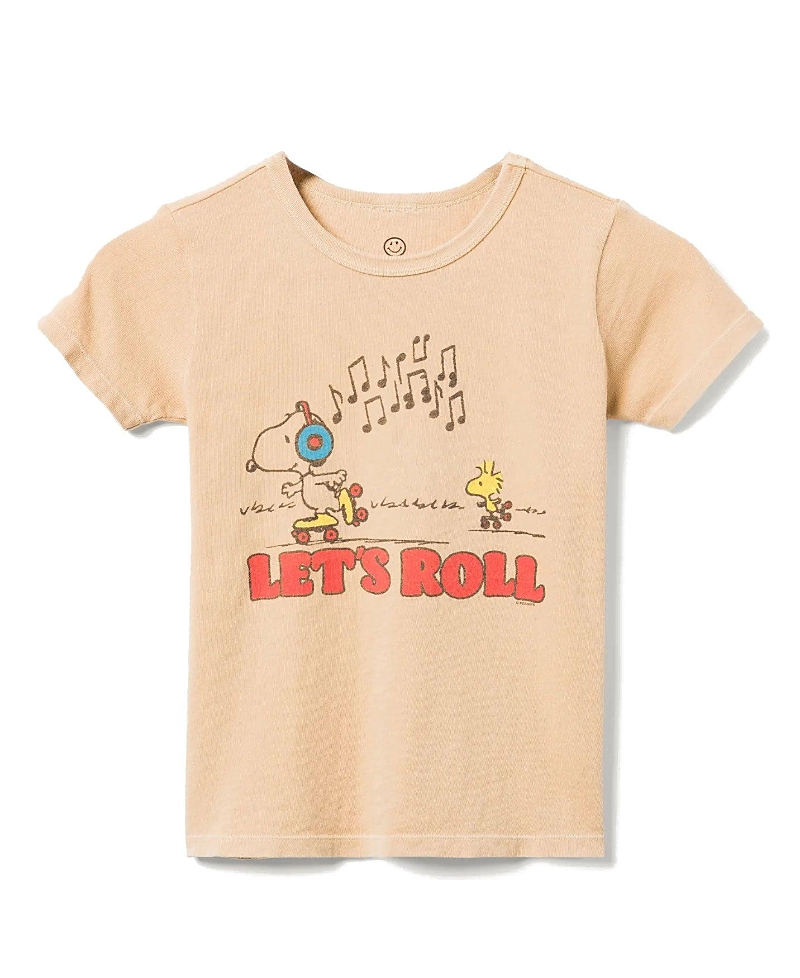 JUNK FOOD CLOTHING UNISEX SNOOPY LET'S ROLL TEE - LITTLE KID, BIG KID