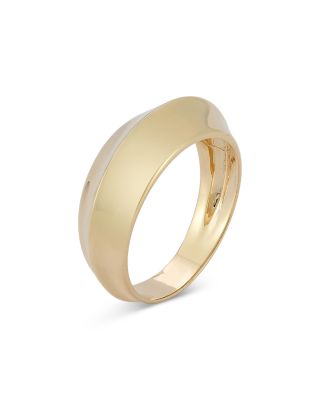 14K Yellow Gold Knife Edge Band Ring