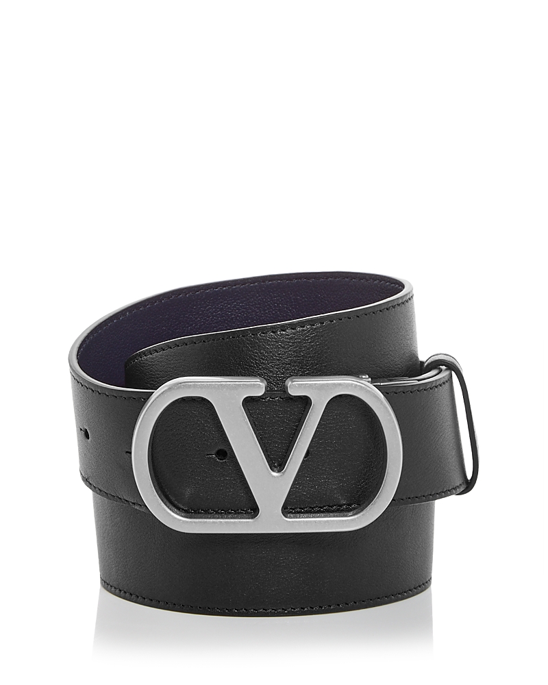 Valentino Vlogo Reversible Belt For Formal And Casual Occasions In Black