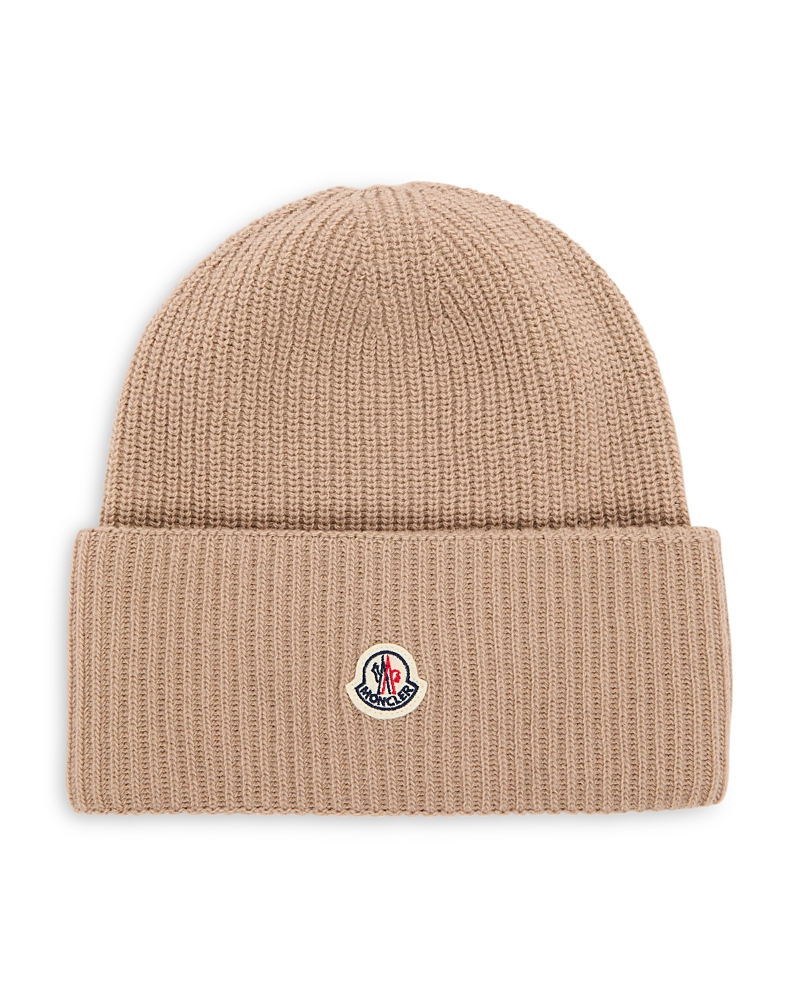 Moncler Tricot Virgin Wool Beanie In Neutral