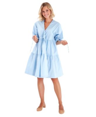 Waterfall Tie Waist A-Line Maternity/Nursing Wrap Dress