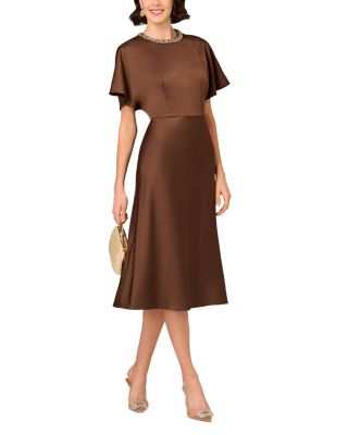 Crepe Back Satin Midi Dress