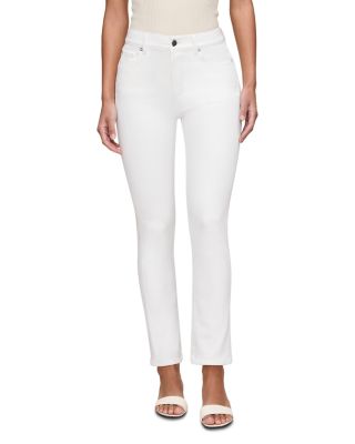Mara Straight Mid Rise Instasculpt™ Ankle Jeans in White