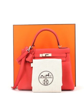 Kelly 28 Handbag Pink Togo with Palladium Hardware