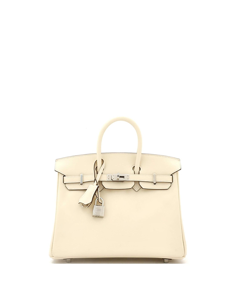 Pre-owned Pre-owned Hermes Hermes Birkin 25 Handbag Light Swift With Palladium Hardware In Brown