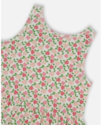  Girls' with Flounce Small Flowers Printed Tank Top - Little Kid