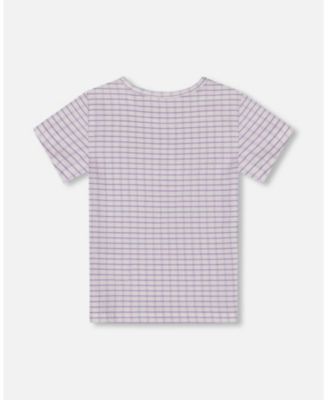  Girls' Crinkle Top with Applique Checkered - Big Kid