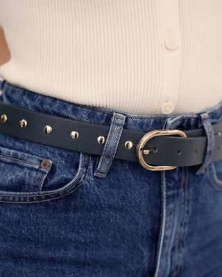 Women's Boyfriend Stud Leather Belt