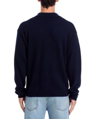 Textured Polo Sweater