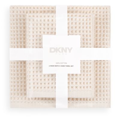 PURE Yarn Dyed Waffle Cotton Bath and Hand Towel 4-Piece Set