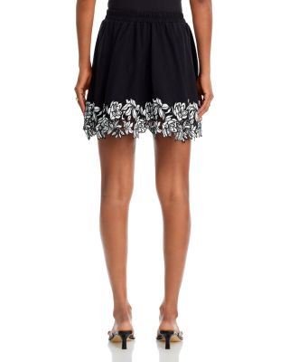 Cotton Linen Lace Trim Mini Skirt - Exclusive