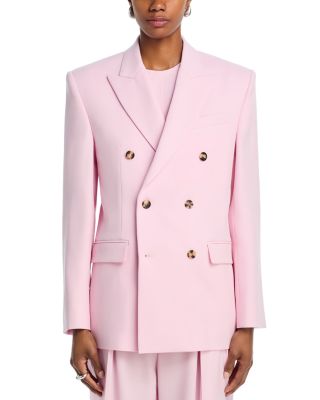 WARDROBE.NYC Double Breasted Blazer, Backless Halter Top & Low Rise Trousers