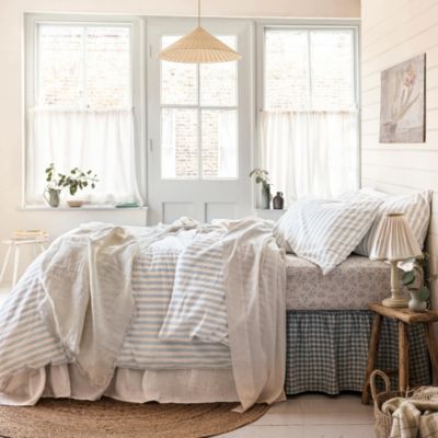 Pembroke Stripe Linen Duvet Cover, Queen