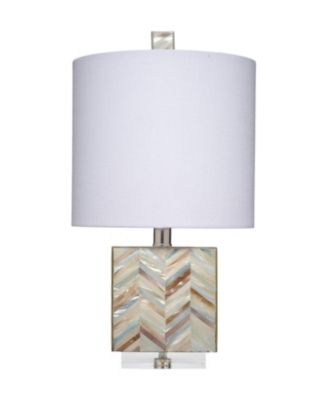 Jamie Young - Garbo Mother of Pearl Table Lamp with Linen Shade
