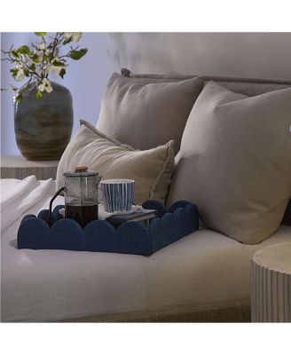  Wonderland Scalloped Small Decorative Raffia Tray