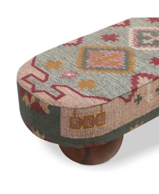 Rizi Textured Wool Upholstered Bench