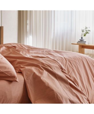 Washed Cotton Percale Flat Sheet, Twin