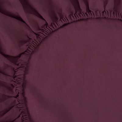 Linen Blend Fitted Sheet, Queen
