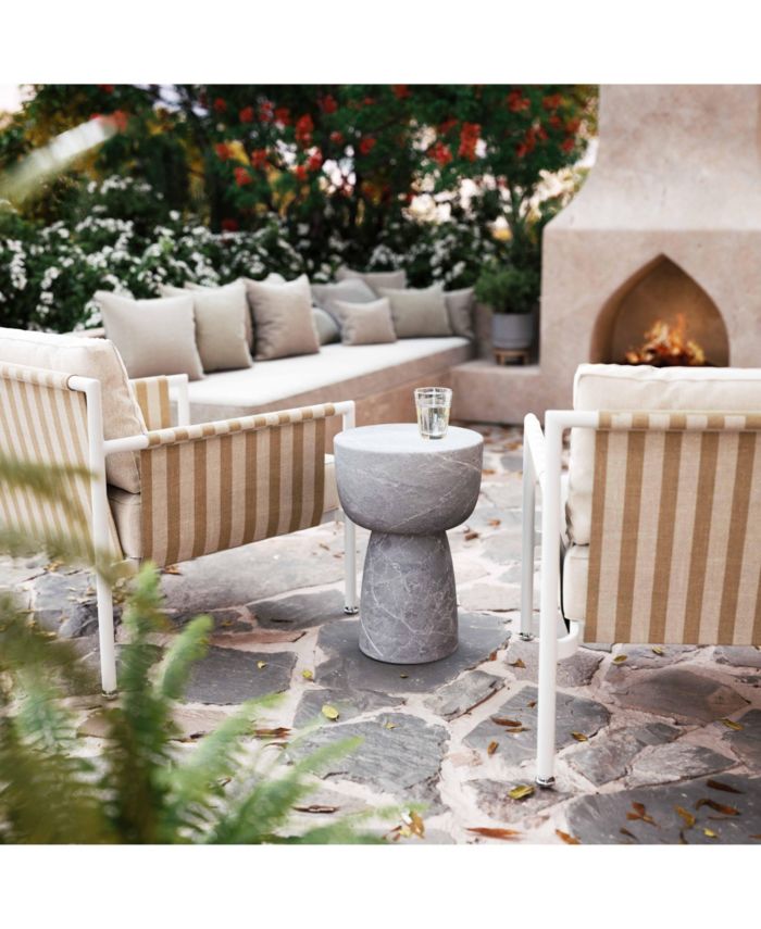 Charra Marble Indoor/Outdoor Side Table