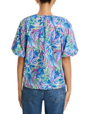 Frond Grove Puffed Sleeve Top