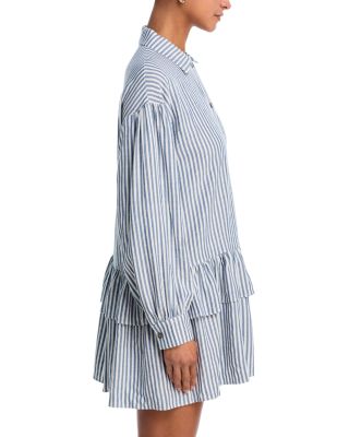 Stripe Long Sleeve Tiered Mini Dress - Exclusive