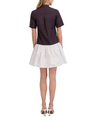 Short Sleeve Drop Waist Shirt Dress