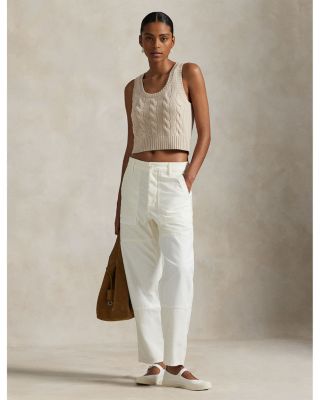 Cable Wool Cashmere Sleeveless Sweater