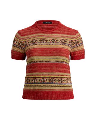 Geo Striped Short Sleeve Sweater