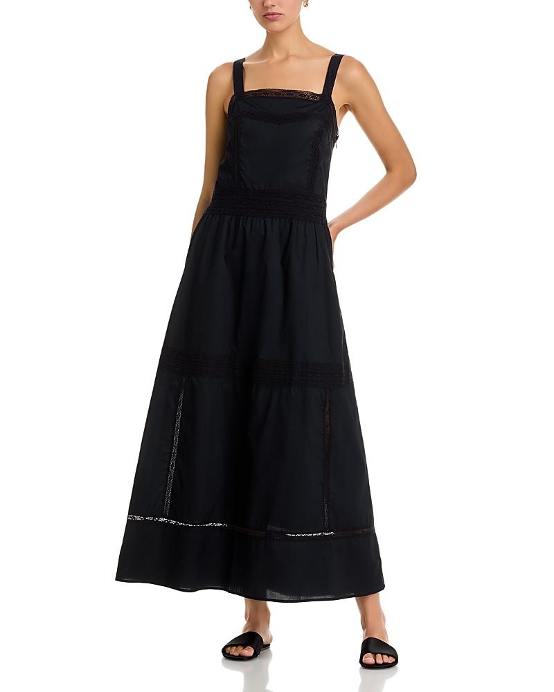 Sanctuary Lucky You Lace Detail Tiered Cotton Maxi Dress