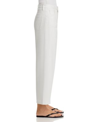 District High Rise Column Ankle Jeans in Washed Sandstone