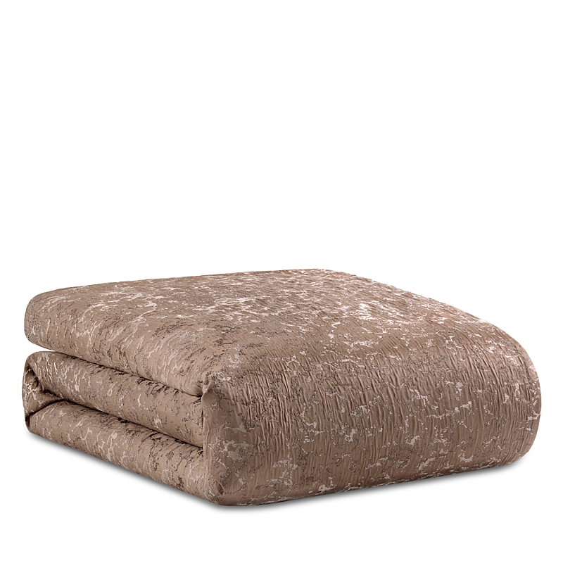 Donna Karan Mirage Textured Jacquard Duvet Cover, Full/queen In Brown